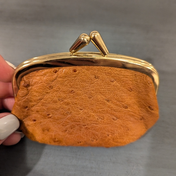 Vintage ostrich leather coin purse - Picture 4 of 11
